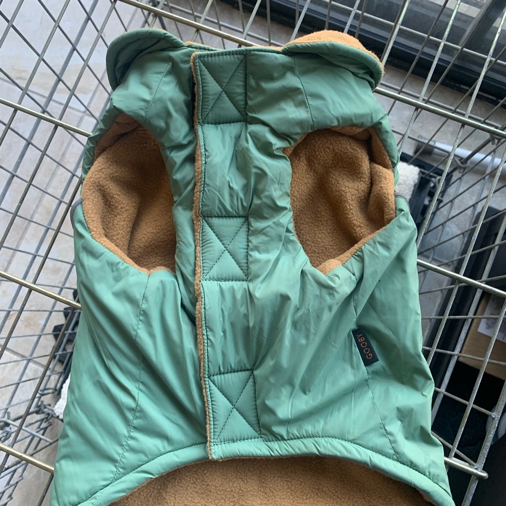 Gooby Green & Tan Vest Dog Jacket